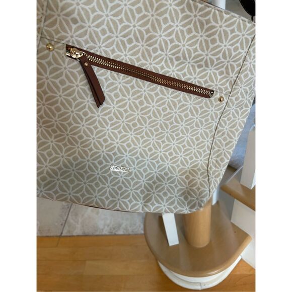 Rosetti Beige Print Cloth Handbag - Picture 5 of 7